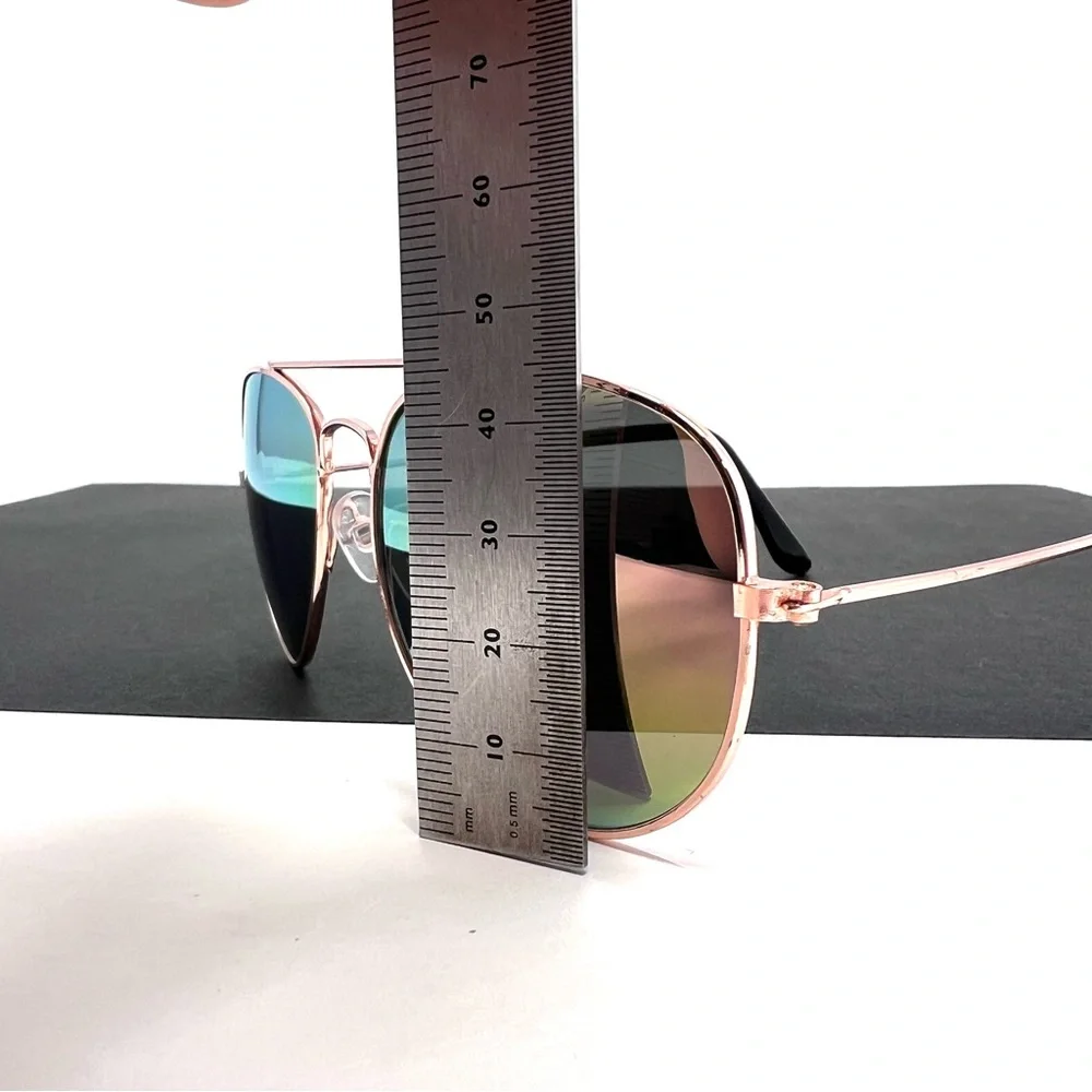 Girls Rose Gold Aviator Sunglasses mirrored lenses